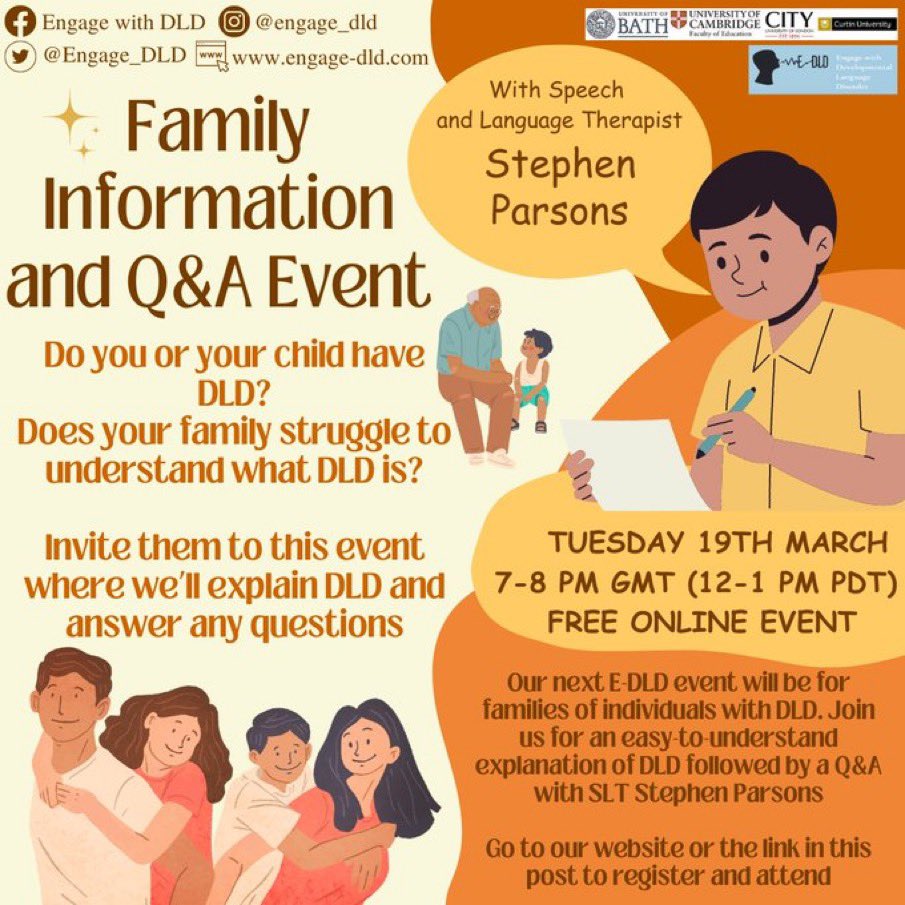 botting_nikki's tweet photo. Next @Engage_DLD #parent event 19th March online with @WordAware! 

FREE!

Please come and join us to ask questions and discuss #DLD #Devlangdis 😌 

#SLPeeps please share widely! https://t.co/SnLmqAnh4J