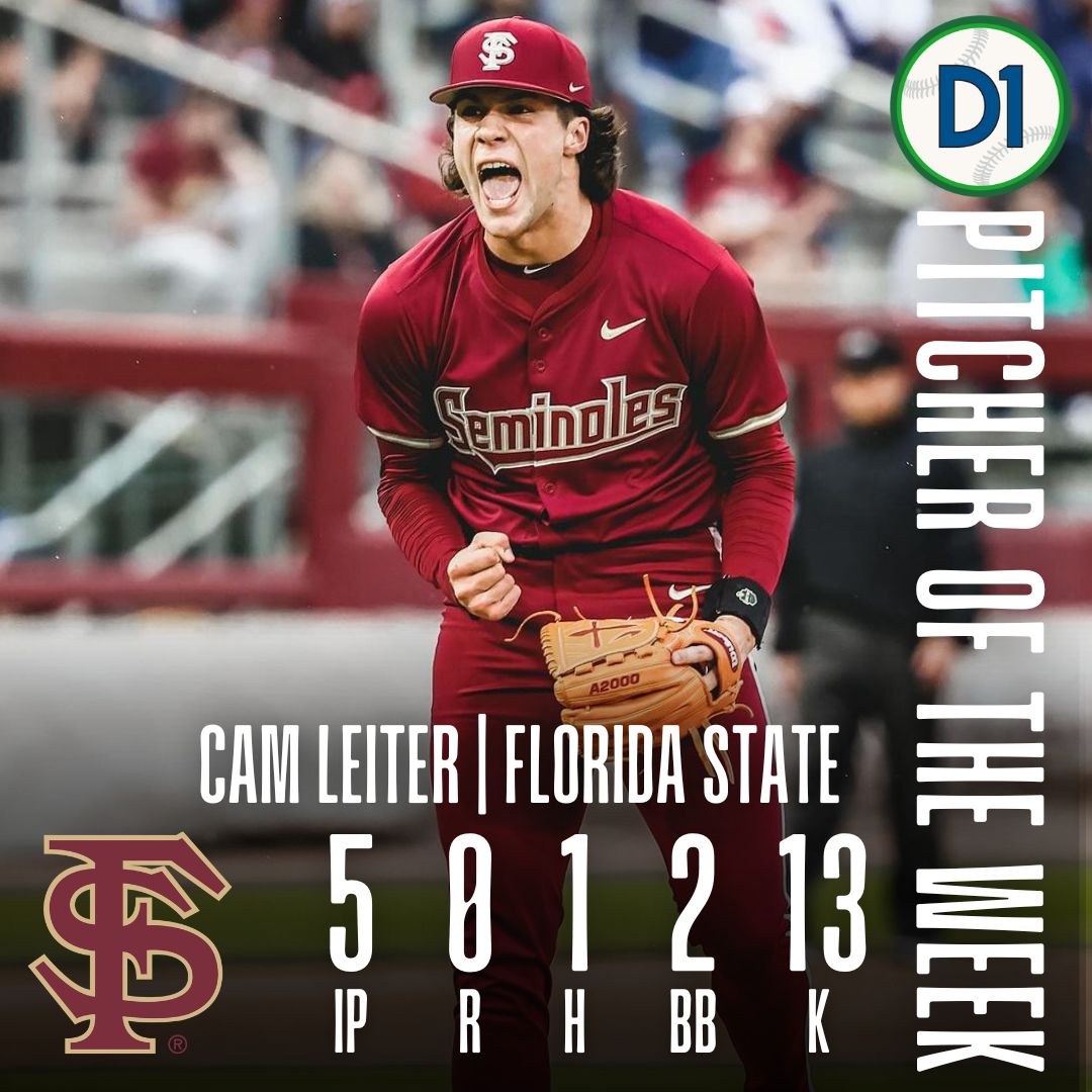 🚨 D1Baseball Weekly Awards 🚨

🏆 Will Butcher, <a href="/TroyTrojansBSB/">Troy Baseball ⚔️</a>
🏆 Cam Leiter, <a href="/FSUBaseball/">FSU Baseball</a>