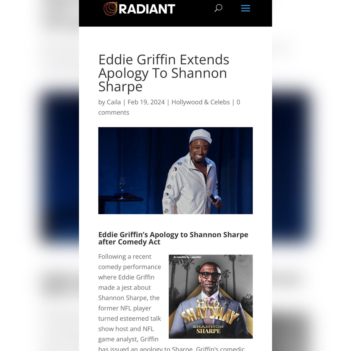 RadiantTechlv's tweet image. Eddie Griffin’s Apology to Shannon Sharpe after Comedy Act

Read full story on Radiantmedia.io

#EddieGriffinOnRadiant #ComedyGold #eddiegriffin #shannonsharpe