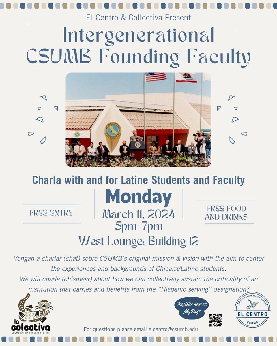 CSUMB Monterey Institute for English Learners (@csumb_miel) on Twitter photo Join El Centro <a href="/CSUMB/">Cal State Monterey Bay</a> for an Intergenerational Founding Faculty Charla! <a href="/AS_CSUMB/">Associated Students</a> <a href="/the_lutrinae/">The Lutrinae</a> cglink.me/2hz/r1938285 <a href="/COB_CSUMB/">College of Business at Cal State Monterey Bay</a> <a href="/CSUMB_Alumni/">CSUMB Alumni</a> <a href="/csumb_aes/">CSUMB Department of Applied Environmental Science</a> Join El Centro <a href="/CSUMB/">Cal State Monterey Bay</a> for an Intergenerational Founding Faculty Charla! <a href="/AS_CSUMB/">Associated Students</a> <a href="/the_lutrinae/">The Lutrinae</a> cglink.me/2hz/r1938285 <a href="/COB_CSUMB/">College of Business at Cal State Monterey Bay</a> <a href="/CSUMB_Alumni/">CSUMB Alumni</a> <a href="/csumb_aes/">CSUMB Department of Applied Environmental Science</a>