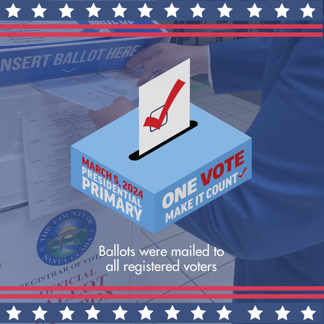 The election is 15 days away! Ballots were mailed on February 5 for you to vote early! Track yours at wheresmyballot.sos.ca.gov . And if you haven't registered yet, you can still do so to make this election at registertovote.ca.gov
