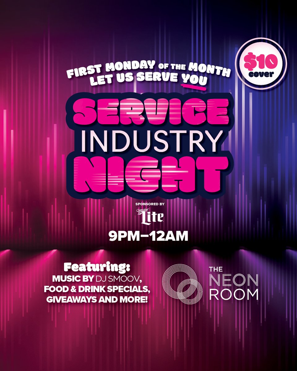 Join us at MGM Northfield Park as we host Service Industry Night at The Neon Room on Monday, March 4. Enjoy a DJ, food & drink specials, giveaways and more! $10 cover | Event: 9PM-12AM