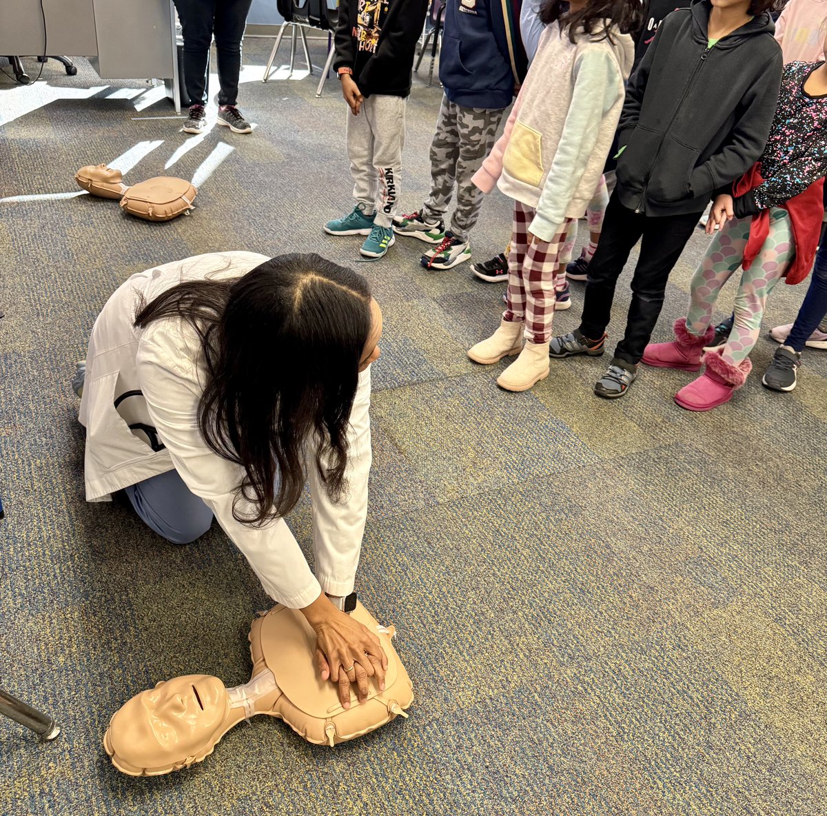 I enjoyed teaching my daughter’s 2nd grade class about #heart anatomy, #hearthealth, and my work as a #cardiologist. They loved learning #CPR using the #BabyShark song to help them maintain compressions at a rate of 100 beats per minute. Such a rewarding experience!❤️ #HeartMonth