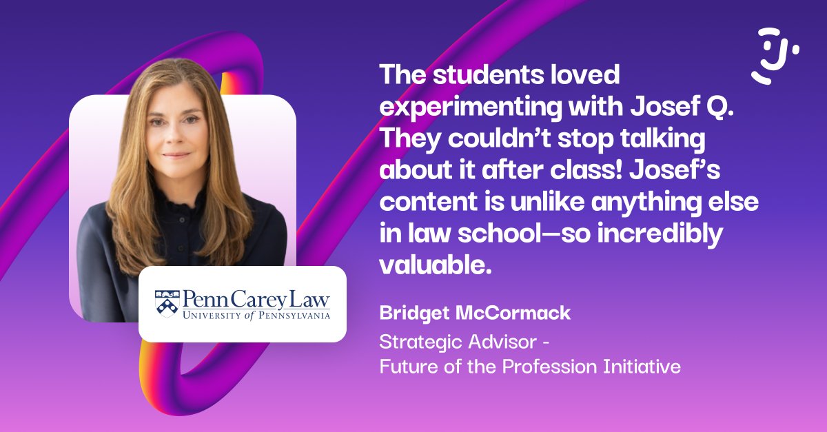 🎓 Cheers, <a href="/pennlaw/">University of Pennsylvania Carey Law School</a>! Recently, Josef taught at the school’s ‘Generative AI and Access to Civil Justice Lab’ where students built #genAI tools on Josef Q and loved it!

Thank you <a href="/PCL_FPI/">Penn Carey Law Future of the Profession Initiative</a> <a href="/BridgetMaryMc/">Bridget Mary McCormack</a> for having us. We can’t wait to hear what the students do next!

#GenerativeAI