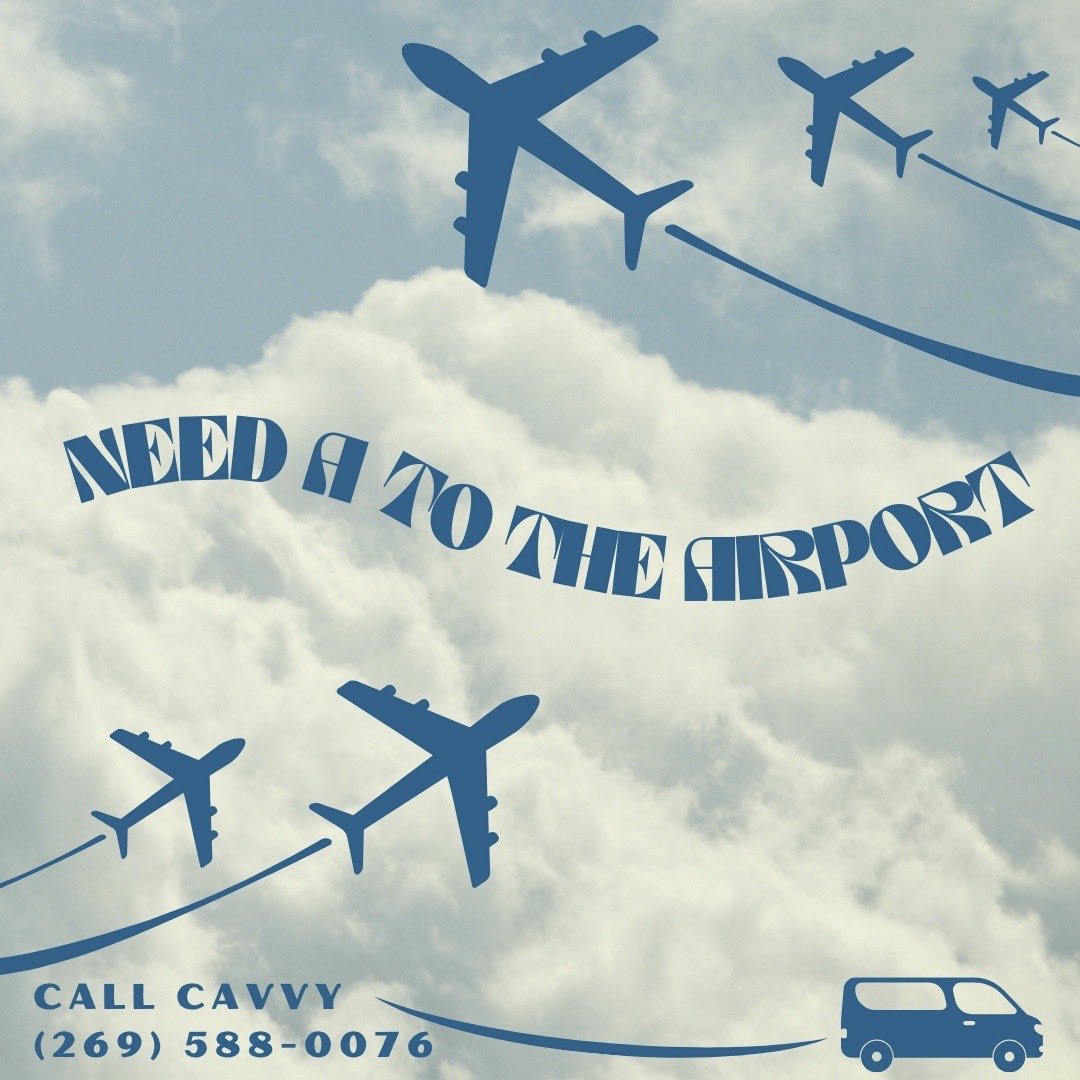 CavvyCo's tweet photo. If you are need a ride to the airport?  Give us a call.  (269) 588-0076  If you need any other transportation we also do local rides, boutique wine tours, event transportation, and more #SWMI #airport #taxi #unionpier #tour #bentonharbor #threeoaks #Cavvy #vacation #stevensville https://t.co/rJTKtvTPmC