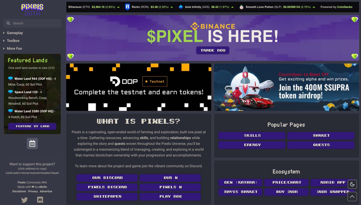 harry_forj's tweet image. 4/ #pixelsdata, created by @n8tr0nc, aggregates news and tools into one platform.