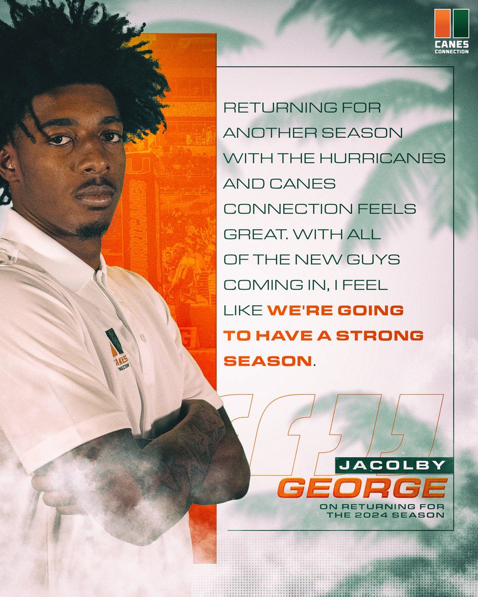 𝐖𝐞𝐥𝐜𝐨𝐦𝐞 𝐛𝐚𝐜𝐤 𝐭𝐨 𝐭𝐡𝐞 𝐂𝐚𝐧𝐞𝐬 𝐂𝐨𝐧𝐧𝐞𝐜𝐭𝐢𝐨𝐧 𝐅𝐚𝐦𝐢𝐥𝐲, 𝐉𝐚𝐜𝐨𝐥𝐛𝐲 𝐆𝐞𝐨𝐫𝐠𝐞 🙌

Join the community and support players like Jacolby by joining Canes Connection today ⬇️ <a href="/Jaco1byg/">Jacolby George</a> 

Canesconnection.com/memberships