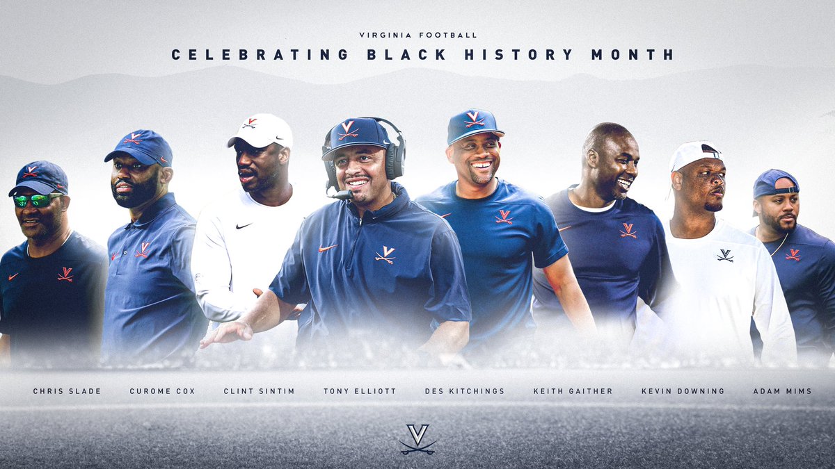 Celebrating the fearless leadership of our position coaches for Black History Month. Grateful to be surrounded by these incredible role models #UVAStrong | #GoHoos⚔️