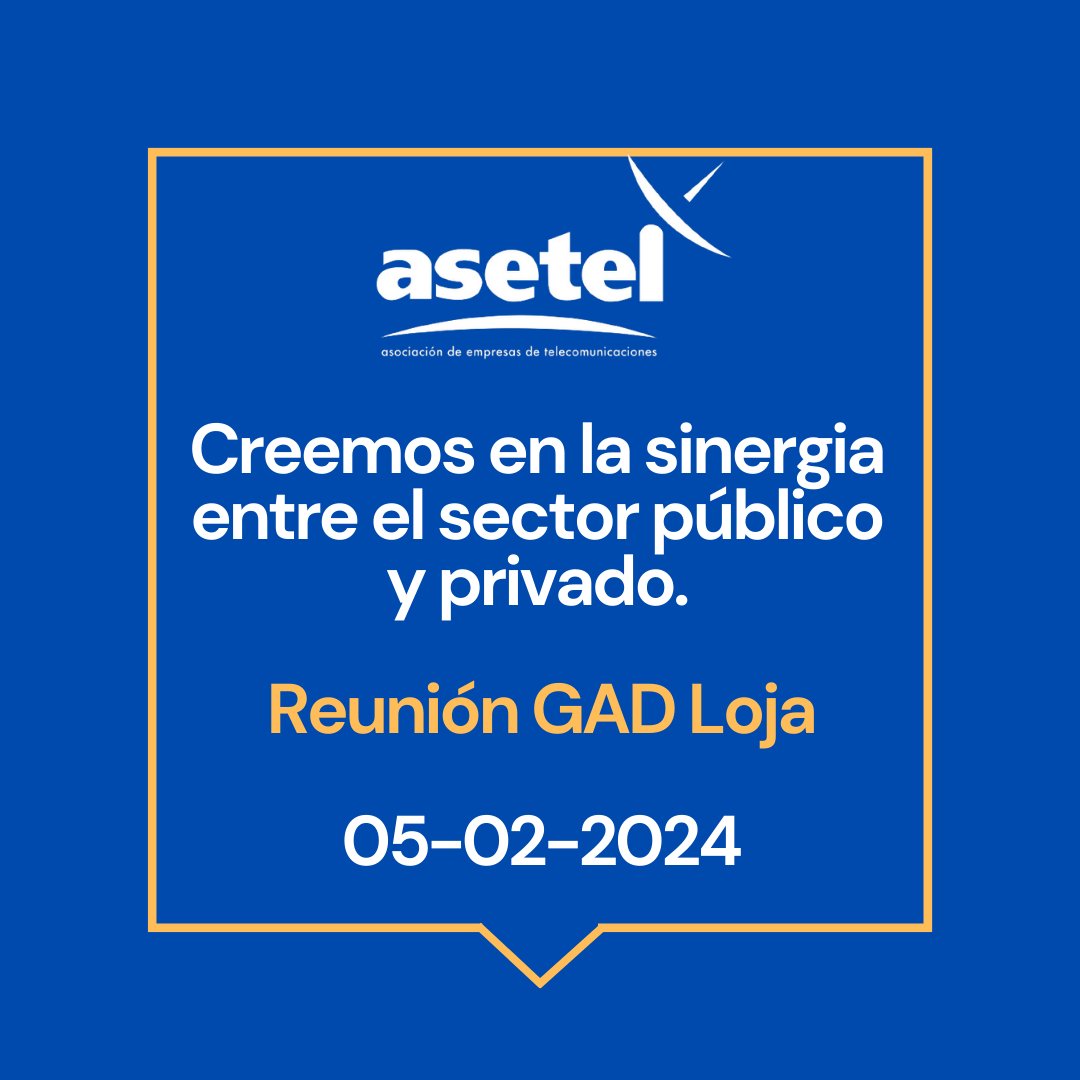 AsetelEcuador's tweet photo. Nos complace anunciar una reunión muy fructífera con el GAD de Loja, donde se acordó iniciar mesas de trabajo conjuntas. ¡Unidos por un futuro mejor! #Loja #ProgresoComunitario #TrabajoEnEquipo https://t.co/ylOmC6o5Je