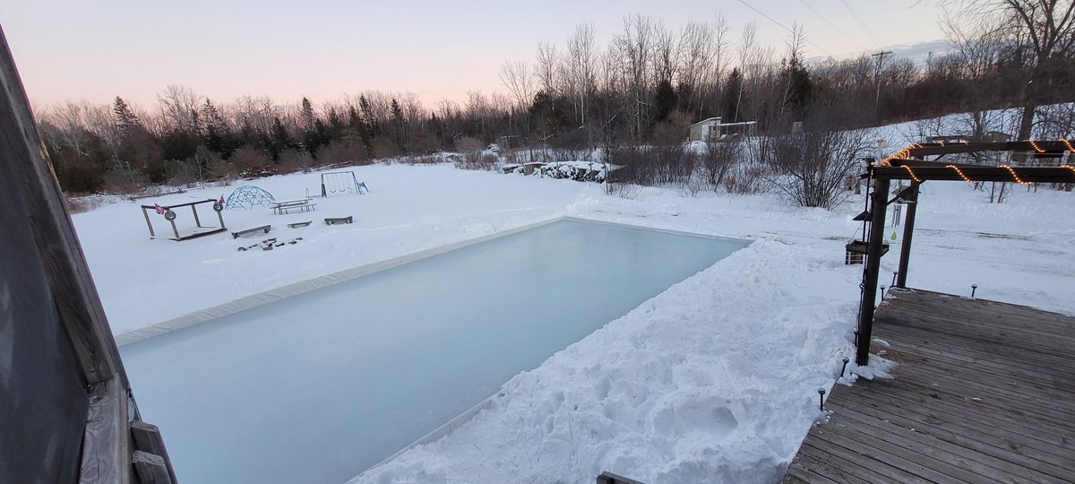 MoeFraser's tweet photo. @TeripowerPower They sure are, My 9 yr old grandson Max told me that my rink was the best ,as the 3 #ODRs around his neighborhood are crap,
Granny for the win 👍😉🏒🥅⛸️
Last flood of the night, #FamilyDay 🥰 https://t.co/fMQ55eD4DT