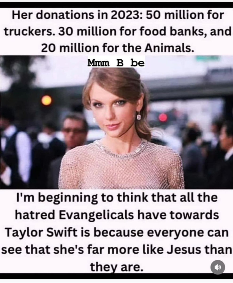 #Truckers4Trump Taylor Swift has never been found guilty of sexual abuse. She never overvalued properties. She never kept confidential documents and refused to return them or incited an insurrection. You know what else Taylor will never need? A GoFundMe page. #Fresh #DemVoice1