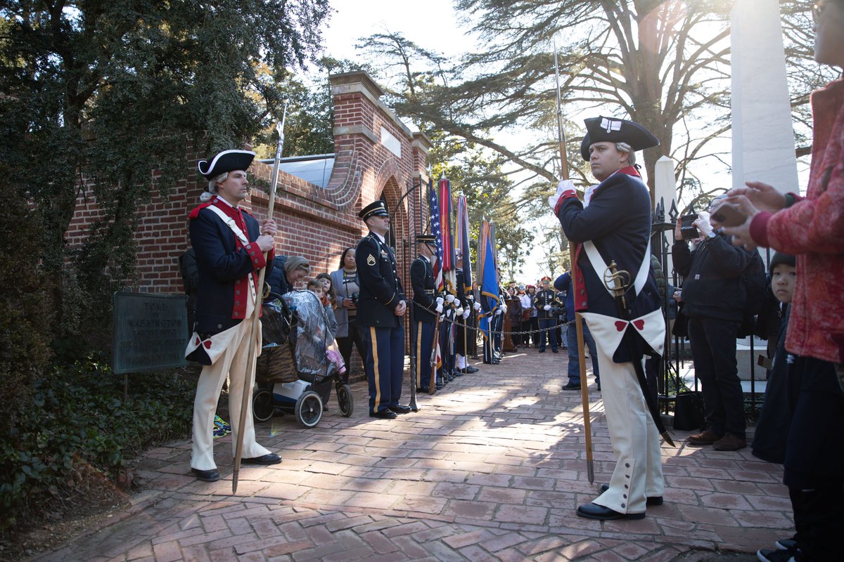 Happy Birthday President Washington! 🎂 To celebrate the birthday of our first commander-in-chief President George Washington, the #OldGuard supported a wreath-laying ceremony at @mount_vernon and a follow-on performance by the Commander-In-Chief's Guard and @armyfifeanddrum.