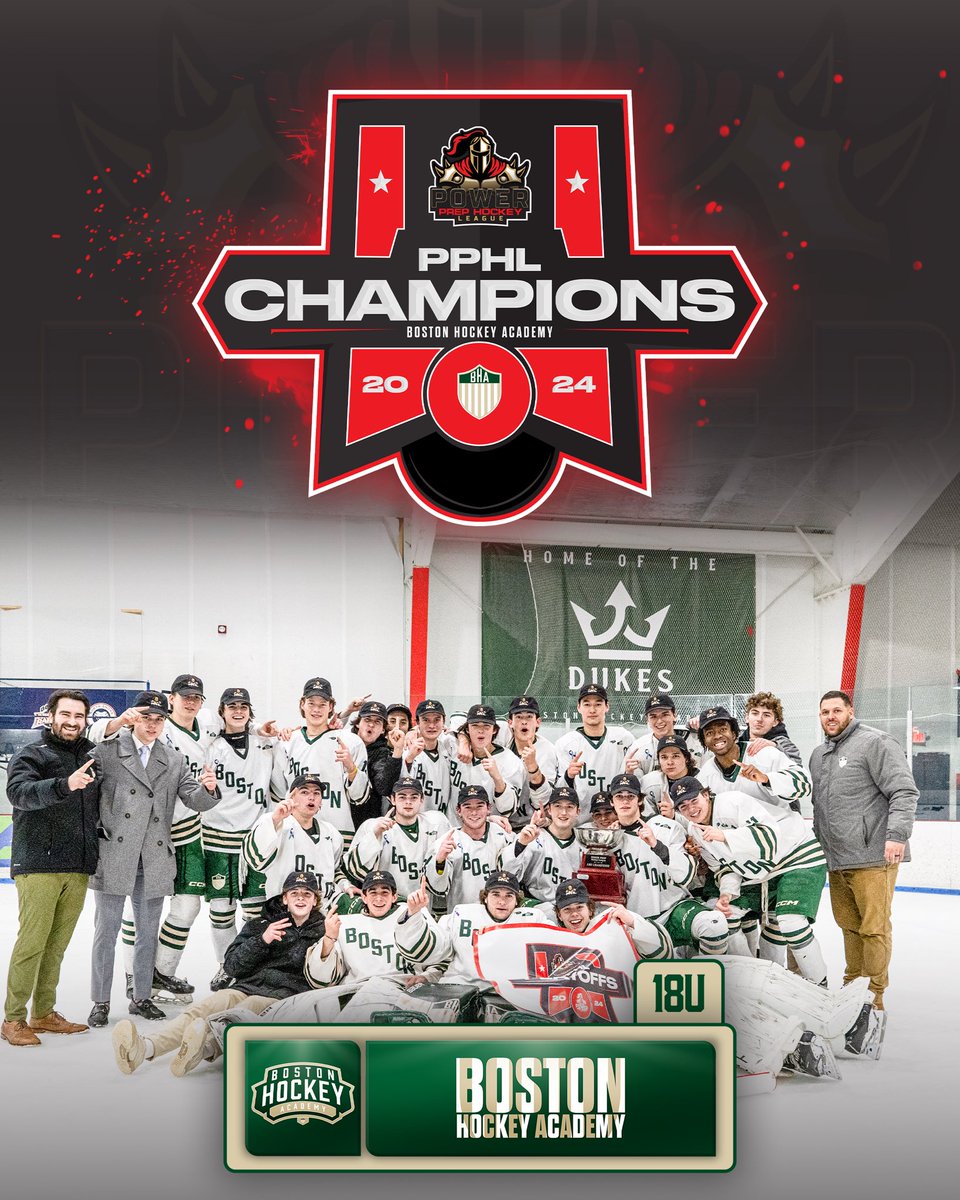 Boston Hockey Academy (@bostonha) on Twitter photo THE 18U BOYS ARE <a href="/PowerPrepHL/">Power Prep Hockey League (PPHL)</a> CHAMPS!!!!
After beating AHA in a must win last night to reach the playoffs, the 18βs rattled off a 6-1 win vs. OHA in the semi-final, and a 6-2 win vs. Elite to secure the championship!!
#DukesUp #PPHLChamps THE 18U BOYS ARE <a href="/PowerPrepHL/">Power Prep Hockey League (PPHL)</a> CHAMPS!!!!
After beating AHA in a must win last night to reach the playoffs, the 18βs rattled off a 6-1 win vs. OHA in the semi-final, and a 6-2 win vs. Elite to secure the championship!!
#DukesUp #PPHLChamps