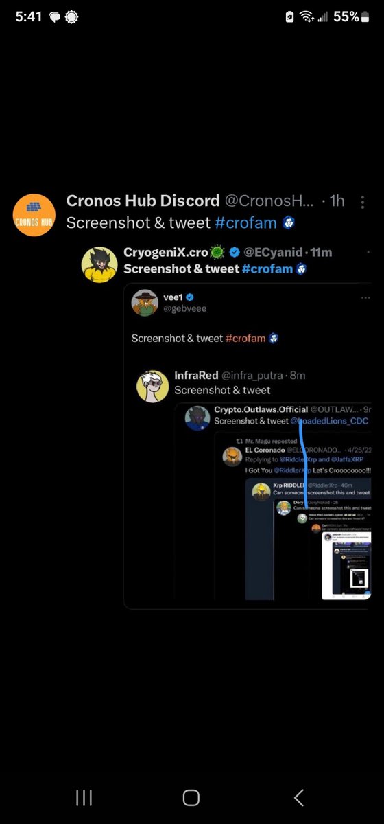 Screenshot &amp; tweet #crofam