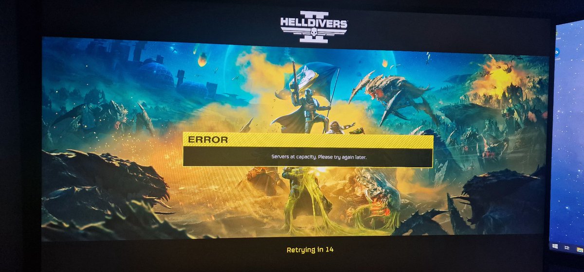 Well shit, buy a £35 game only to be unable to play it 🥲 although its great to see a small time developer absolutely smash a game out of the park there must have been signs that a game like this would explode in popularity. #Helldivers #HellDivers2 <a href="/ArrowheadGS/">Arrowhead Game Studios</a>