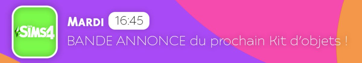 J'ajoute un stream supplémentaire demain pour regarder ensemble la bande annonce du prochain kit d'objets ! Des pronostics ? Je reste sur l'idée de la fabrication de bijoux ! 💎