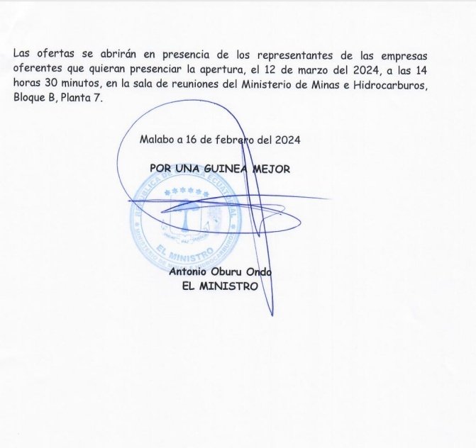 AVISO DE LICITACIÓN PUBLICA NACIONAL.

+info: mmie.gob.gq