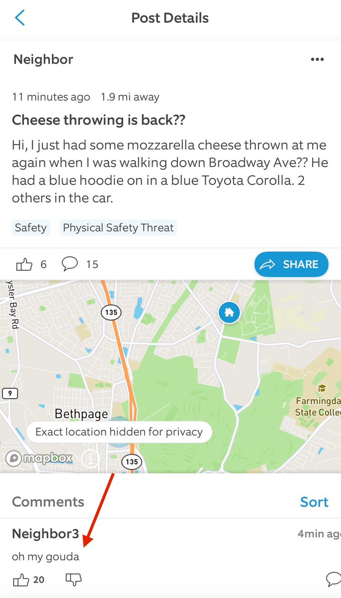 These Ring #NeighborhoodAlerts are generally useless, but sometimes hilarious! #CheeseThrowing on #LongIsland is back!!!