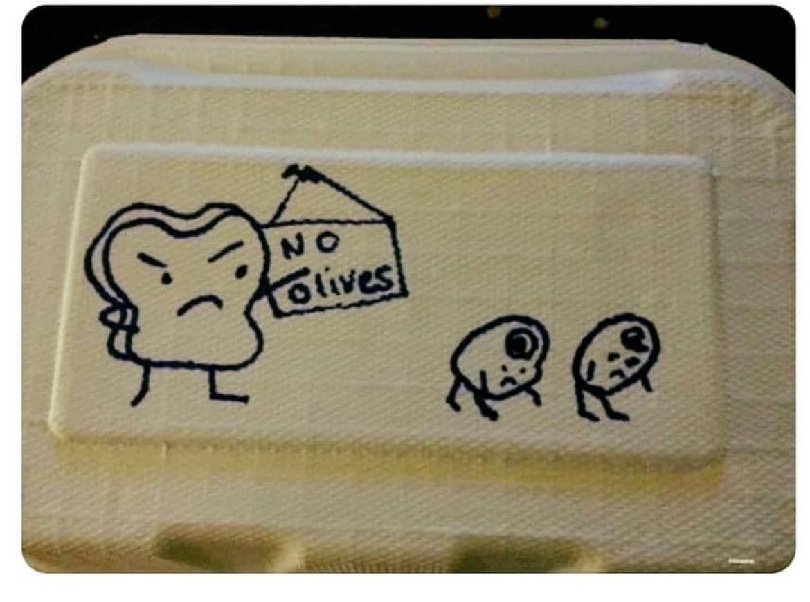 EastEndJoe's tweet photo. I ordered a burrito “to go” with no olives on top. This is what I got. https://t.co/hxbl31g9oD