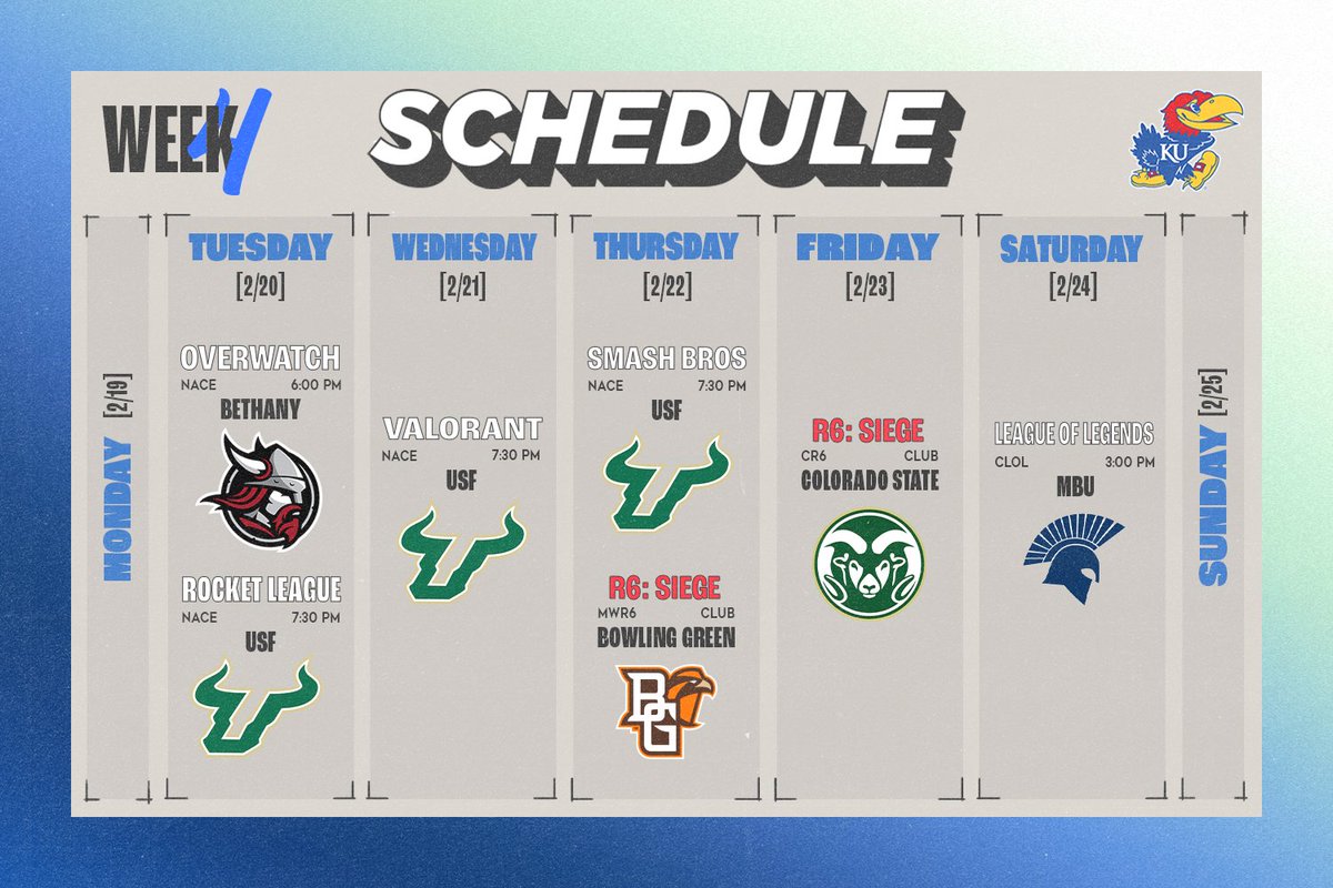 KansasEsport's tweet image. Another packed week as we head into the midway point of spring competition.