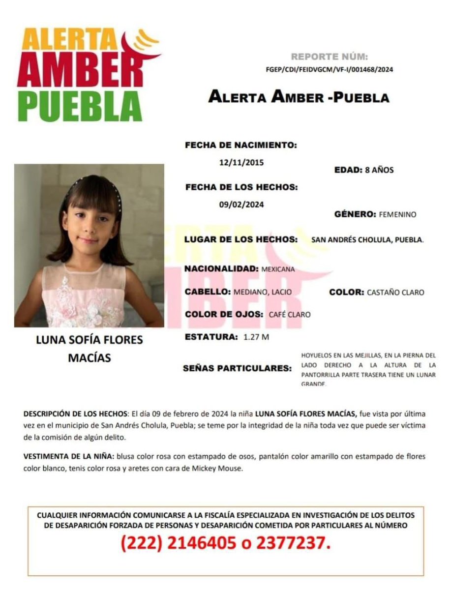 Solicitamos urgentemente su apoyo #AlertaAmber  RT 🙏🏻