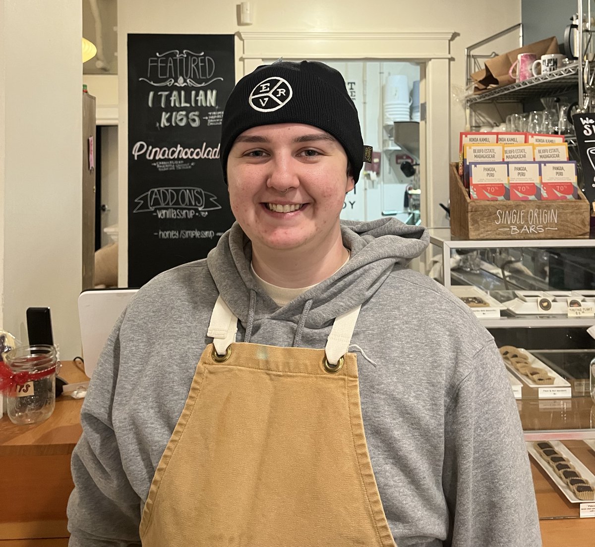 Eastvanroasters's tweet image. Want to look as cozy as our cafe manager Marlowe this winter? ❄️ Buy an East Van Roasters toque to keep your head warm &amp;amp; heart happy. Your purchase helps EVR continue to support our Peer Employment Program in the #DTES community. #VancouverBC #SocialEnterprise #SupportLocal