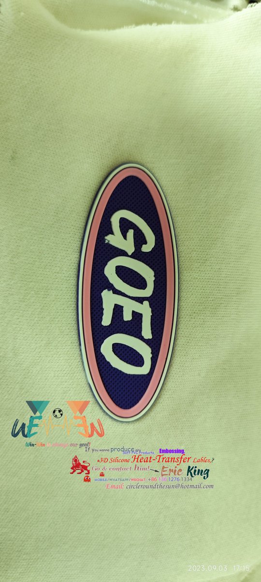 EricKongKing's tweet image. Day 125: 3D Silicone Heat-transfer Labels for Garments  The weather become more like summer now, but it says will become like winter again after this Friday! Let's see what would happen on that day!  #HeattransferSticker #HeattransferLabel #MoldLabel #MoldSticker #SiliconeSticker