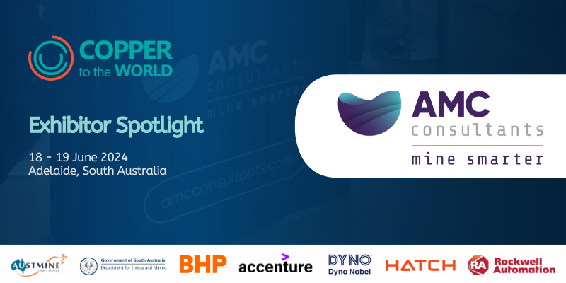 Austmine is excited to welcome @AMCConsultants, a global consultancy firm dedicated to helping miners find smarter ways to unearth hidden business value, as an exhibitor at our Copper to the World 2024 Conference & Exhibition! #C2TW #SouthAustralia #CoppertotheWorld #Adelaide