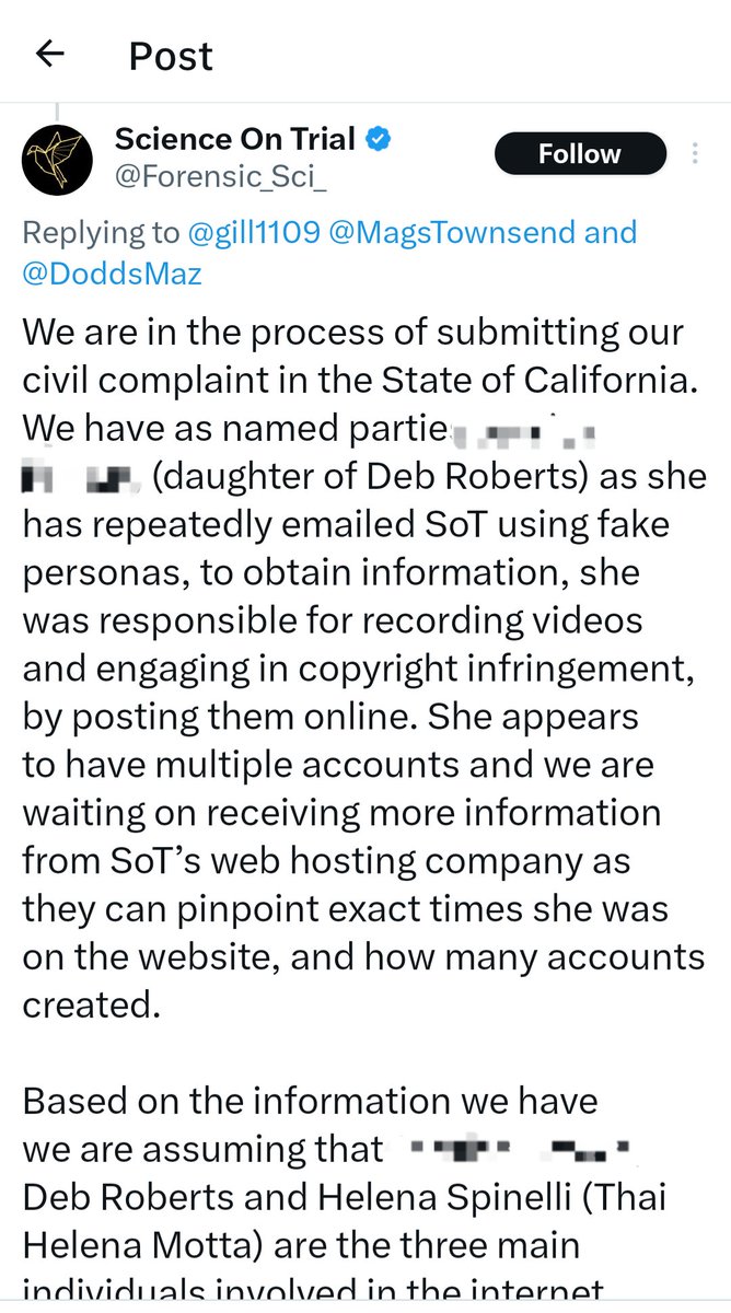 mrjgossipgirl's tweet photo. @gill1109 @MagsTownsend @Forensic_Sci_ @DoddsMaz Would someone tell Sarrita Adams to stop trying to dox people who aren't involved in this, especially when she is completely wrong?
Except the bit about SoT farting out business activities (slide 3). That one is right on the money. #scienceontrial https://t.co/2HlhfbqOnA