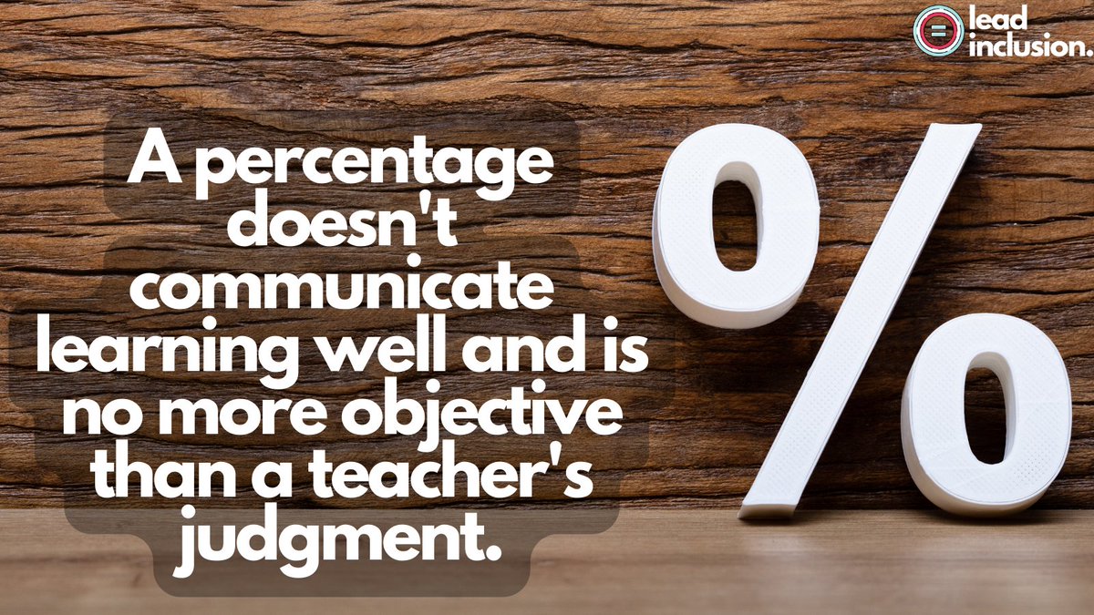 📊 Percentage #grades FEEL objective because they involve math. But a percentage doesn't communicate learning well and is no more objective than a teacher's judgment. #LeadInclusion #EdLeaders #Teachers #UDL #SBLchat #TG2Chat #ATAssessment #TeacherTwitter
