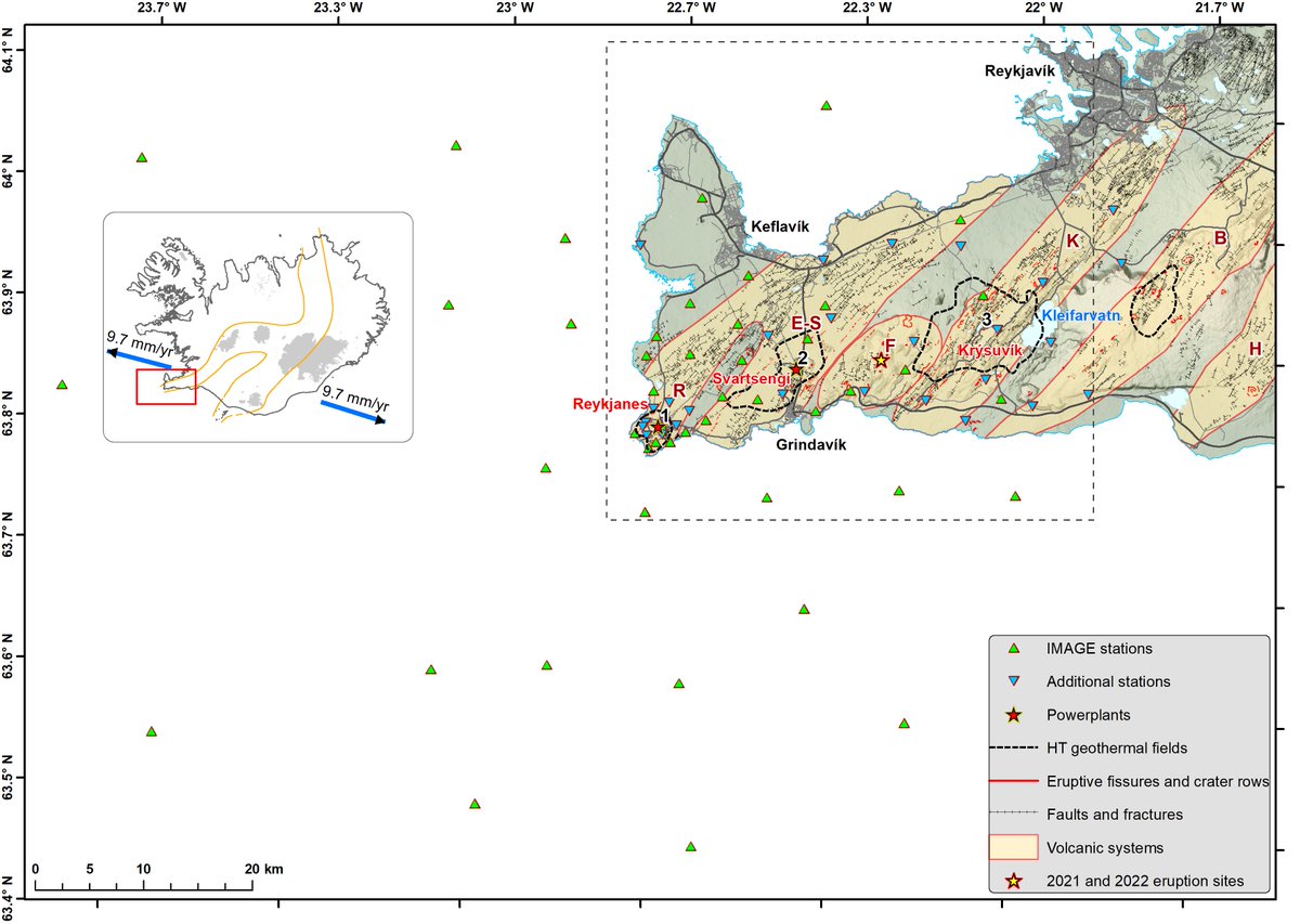 🚨New paper alert! Transdimensional ambient-noise surface wave #tomography of the #Reykjanes Peninsula, SW #Iceland. This is the first tomographic model of the Peninsula based on both on- and off-shore seismic stations, 83 in total. Some key findings🧵 academic.oup.com/gji/article/23…