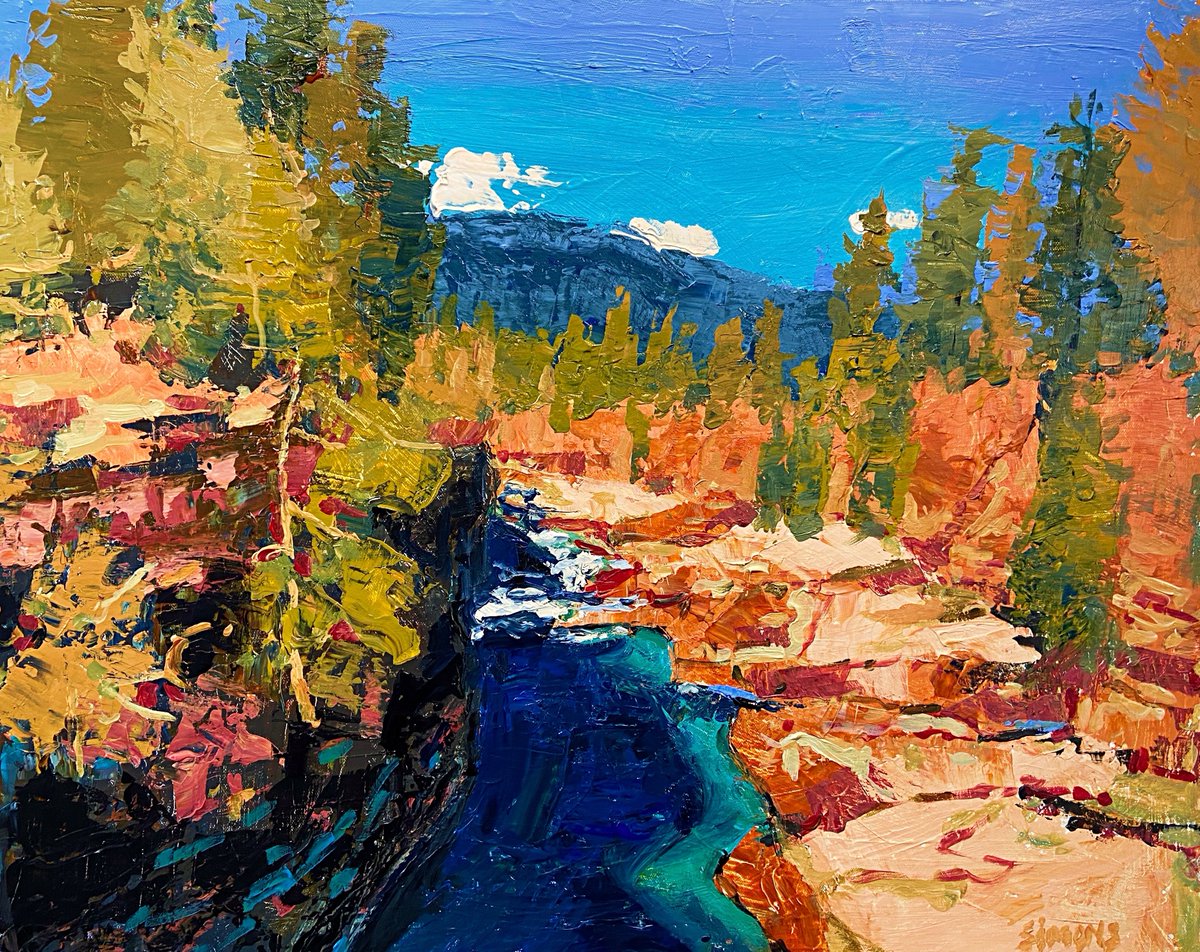 briansimons's tweet photo. A palette knife painting today: "RIVERBEND" 24x30" a/c  Comments welcomed  https://t.co/7gPp8ACEaH https://t.co/V3pwvsLkCh