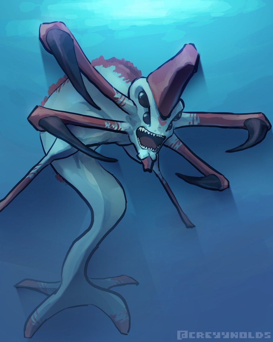 day 4 of daily drawing: draw an alien fish
reaper leviathan from subnautica

#subnautica #digitalart #dailyart