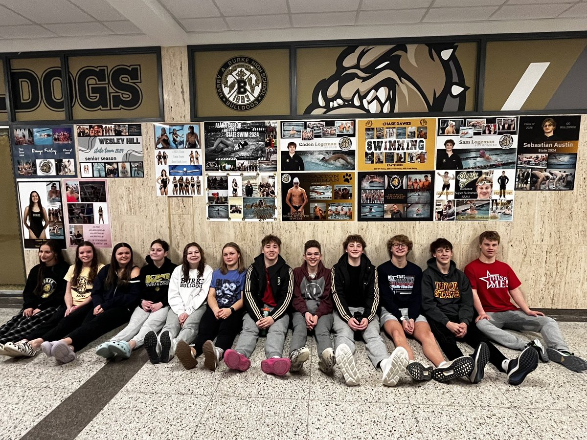Wishing all <a href="/BurkeSwimDive/">Burke Swimming and Diving</a> the best swims at state swim especially to the Logebros! Another last- hanging up the state posters🥹 #soveryproud  #seniormom