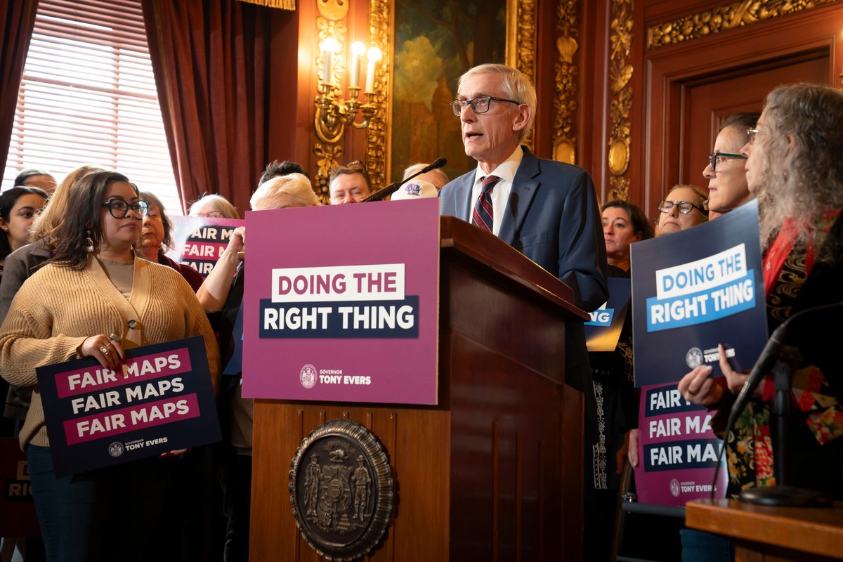 GovEvers's tweet photo. I believe, as I’ve often said, that the people should get to choose their elected officials, not the other way around. And under the maps I signed into law today, I am making good on that promise. https://t.co/yDOwKMYavX