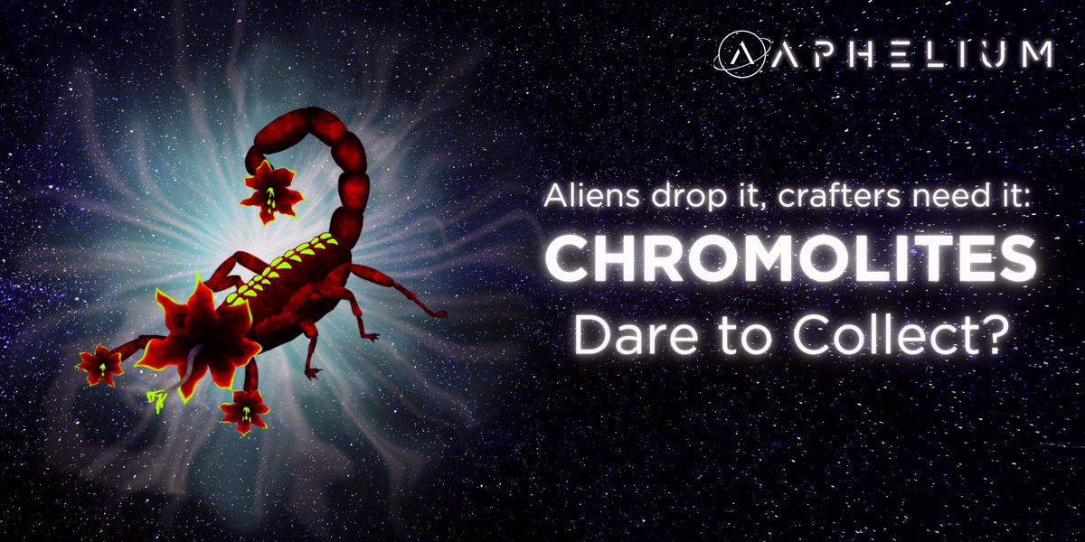 ✴️Chromolites: /craft-ing's Future Unfolds Soon!✴️ Soon, chromolites from alien hunts will revolutionize crafting! Not a fan of close encounters? Purchase them with AP from those who are. In a rush? Use $WAXP for the ultimate crafted #NFTs #ApheliumGame #WAXFAM #WAXNFT #P2E