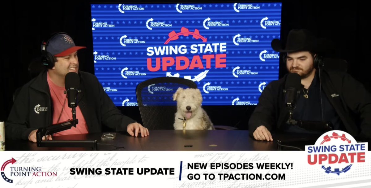tylerbowyer's tweet photo. We were joined by Skipper who provided some great Arizona analysis with @TexPolesky & @briana15arnold today on #SwingStateUpdate https://t.co/E4MPmymIGW
