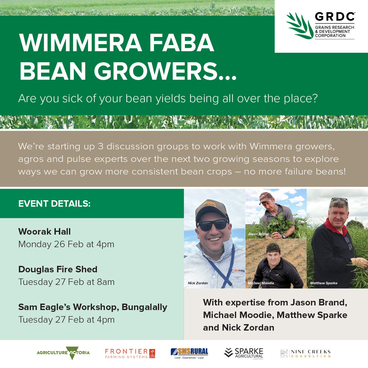 GRDC South (@grdcsouth) on Twitter photo Are you looking to improve the performance of your faba beans?
Join leading Wimmera agronomists for 3 new discussion groups in Woorak, Douglas and Bungalally starting late Feb
<a href="/zordsinhorsh/">Nick Zordan</a> <a href="/matthew_sparke/">Matthew Sparke</a> <a href="/JasonBrand/">SouthernPulse</a> <a href="/Moodie_ag/">Michael Moodie</a>
👉 Register bit.ly/48oWB46 Are you looking to improve the performance of your faba beans?
Join leading Wimmera agronomists for 3 new discussion groups in Woorak, Douglas and Bungalally starting late Feb
<a href="/zordsinhorsh/">Nick Zordan</a> <a href="/matthew_sparke/">Matthew Sparke</a> <a href="/JasonBrand/">SouthernPulse</a> <a href="/Moodie_ag/">Michael Moodie</a>
👉 Register bit.ly/48oWB46