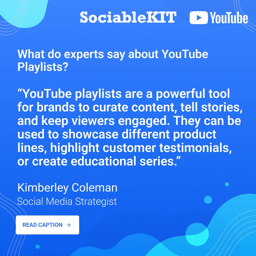 YouTube playlists are more than just a collection of videos; they're a strategic asset for any brand looking to engage and grow its audience. 

#YouTubePlaylists #BrandEngagement #ContentCuration #Storytelling #ViewerEngagement