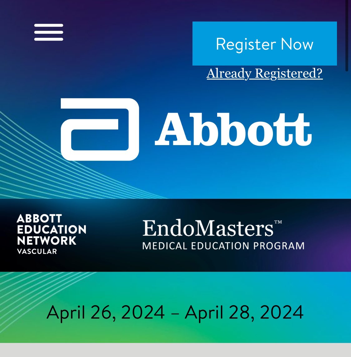 Don’t miss it! Abbott Endomasters in Miami! Join @PK_MountSinai @SriniTummala @mcbunte @artleemd , Alfio Carroccio for PAD/CLTI talks, live case, pedal loop, DVA and some sun and surf on the side! @SIRspecialists @ACCinTouch @VascularSVS @EndovascularNy web.cvent.com/event/cde6b589…