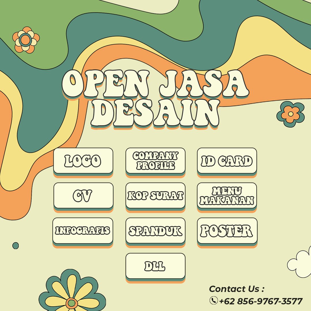 wndkth_'s tweet photo. Open jasa desain grafis
- Logo
- Company profile
- ID card 
- CV
- Kop surat 
- Menu makanan 
- Infografis 
- Spanduk
- Poster
- DLL
#zonauang #jasadesain #desaingrafis #joki https://t.co/TiSKBSp3Dm