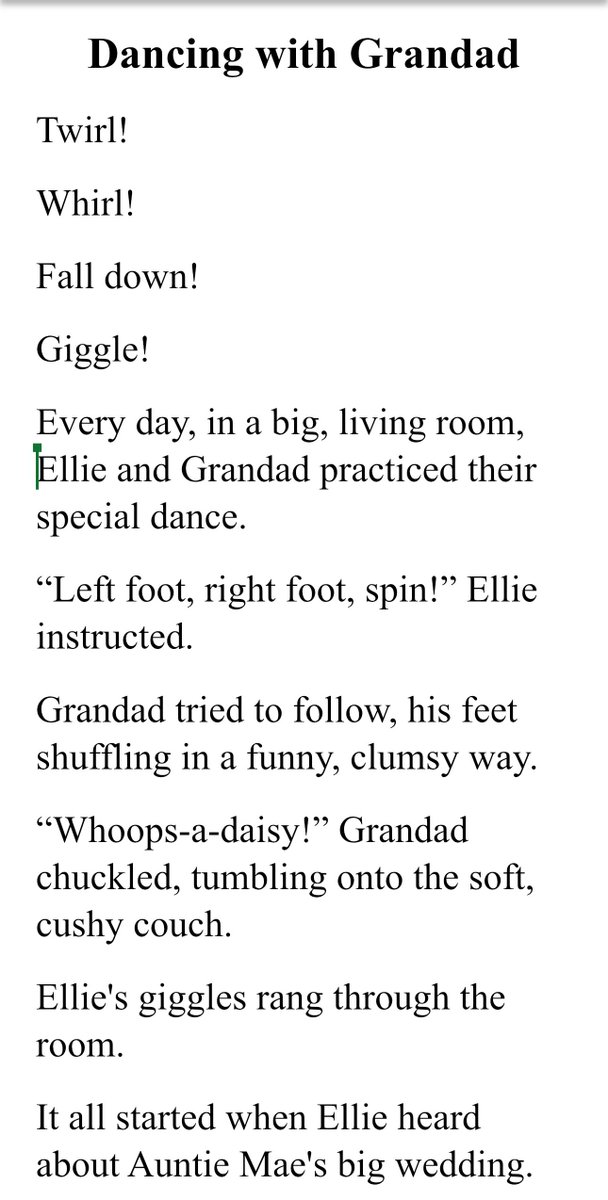 I've been going through my MS...and I forgot all about this amazing, story. Dancing with Grandad, I reread it and once again I found a smile growing on my face. #kidlit #kidsbooks #picturebooks #childrensbooks #WritingCommunity #Grandparentlove #writerslift