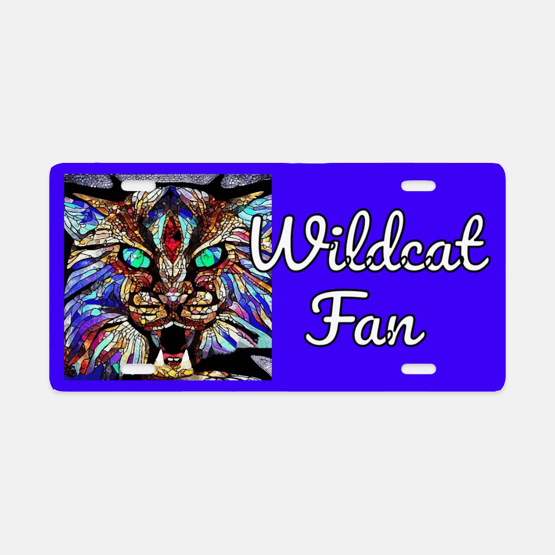 Wildcat Fan Blue License Plate, $21.95, plus free shipping, shelldesignboutique.com/products/wildc… #shelldesignboutique #wildcatfan #wildcats #wildcatteam #teamfan #blueplate #licenseplate #autoaccessories #freeshippinginusa