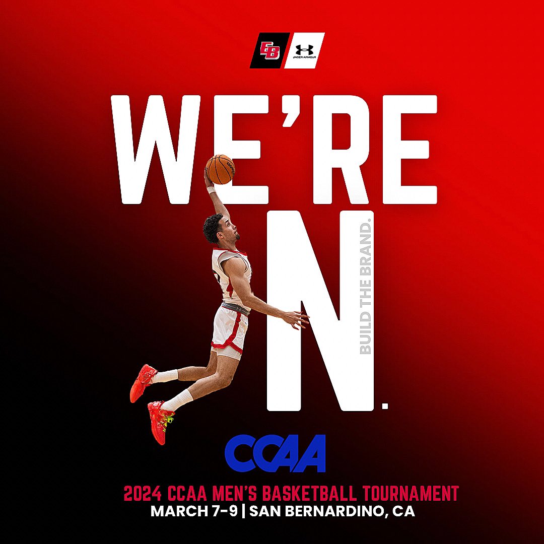 🗣️: We’re IN. It’s official. @eastbaymbb has secured their spot in the 2024 CCAA Men’s Basketball Tournament. 🎟️👊🏽 #BuildTheBrand