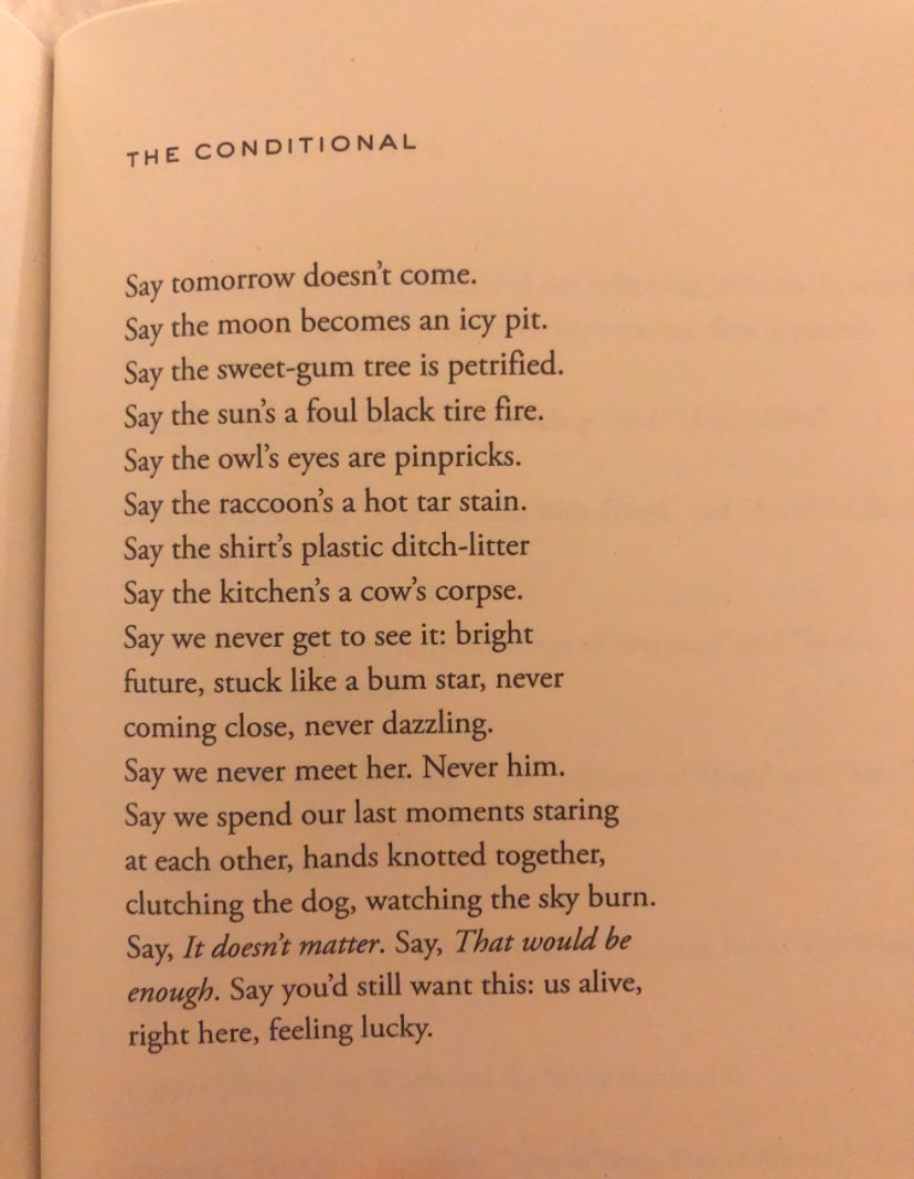 WriterACMcHugh's tweet photo. What’s a poem you could read over and over again?

I think about this Ada Limón all the time. https://t.co/ndSIH4njTm