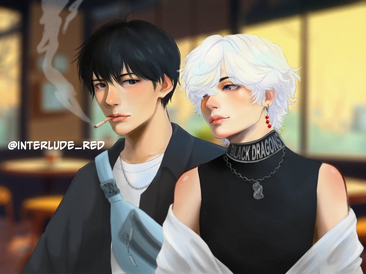 <a href="/1minion/">1minion</a> my partner for <a href="/TRreversebang/">Tokyo Revengers Reverse Bang (test run)</a>  did a fic based on my shinwaka art! Thank you for being a nice partner! 😘
#shinichiro #wakasa #shinwaka #TokyoRevengers #fanart