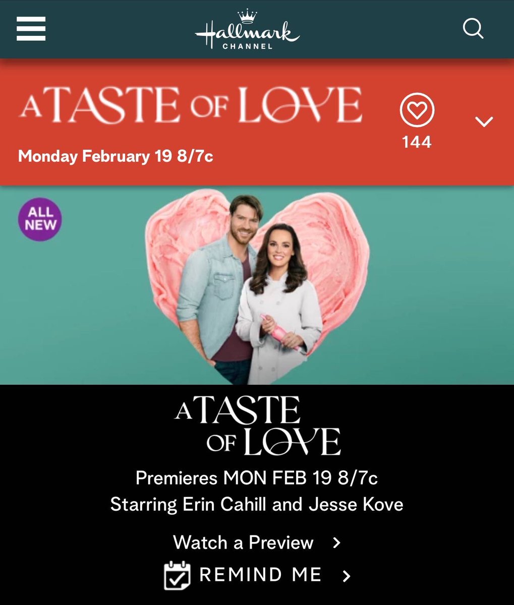 A taste of love is on now! @hallmarkchannel