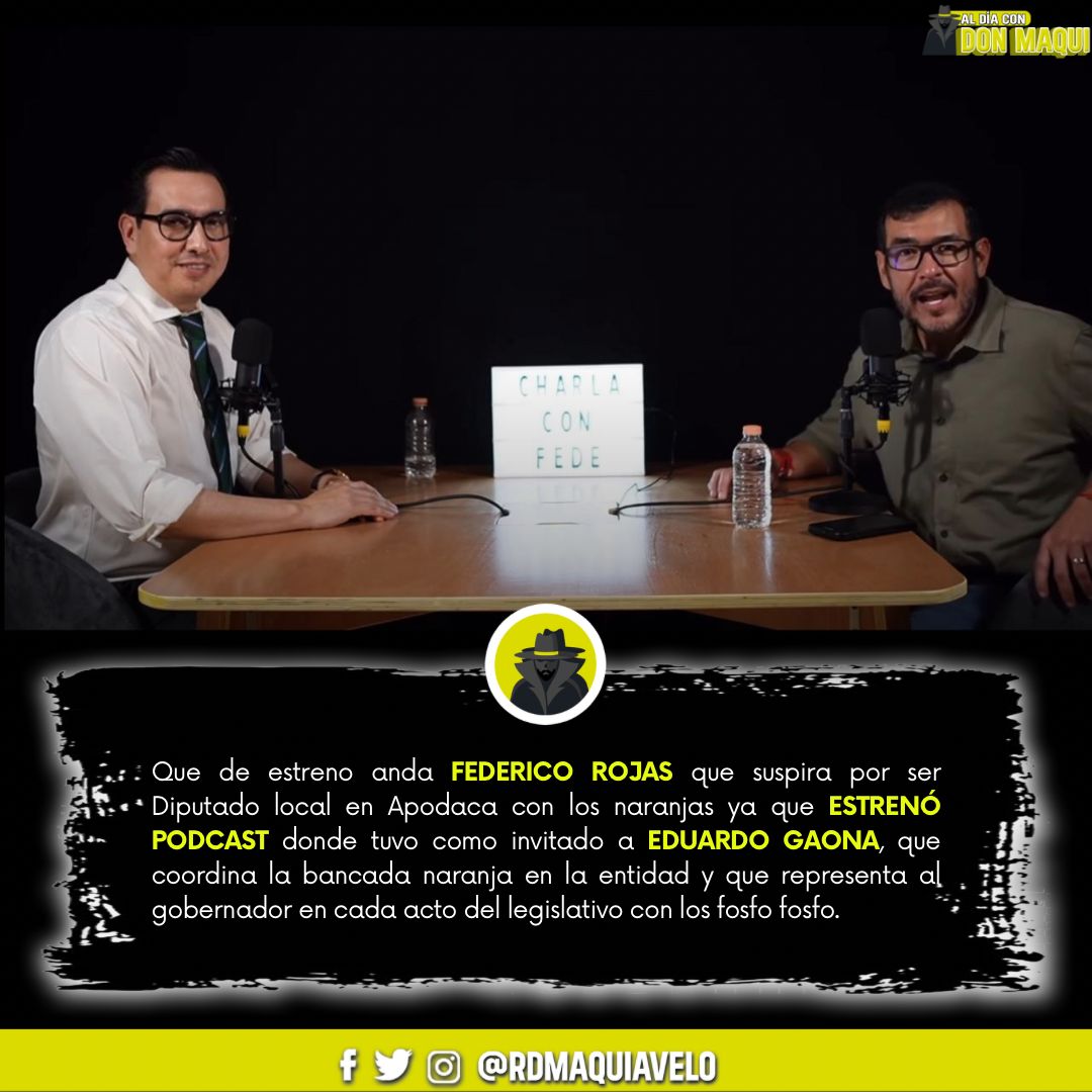 AL DÍA CON DON MAQUI
POR: YARESSI ORTEGA 
19/02/2024

<a href="/federicorojasv/">Federico Rojas</a> lanza entretenido podcast