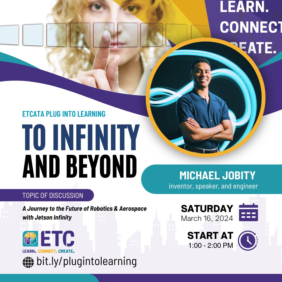 🌟 Join @m_jobity at 'Plug Into Learning'! President of Jetson Infinity & award-winning engineer, he's bringing the future of education to life with a hands-on robotic arm session. 🤖✈️

#PlugIntoLearning #STEMeducation #FutureTech #abed #edtech