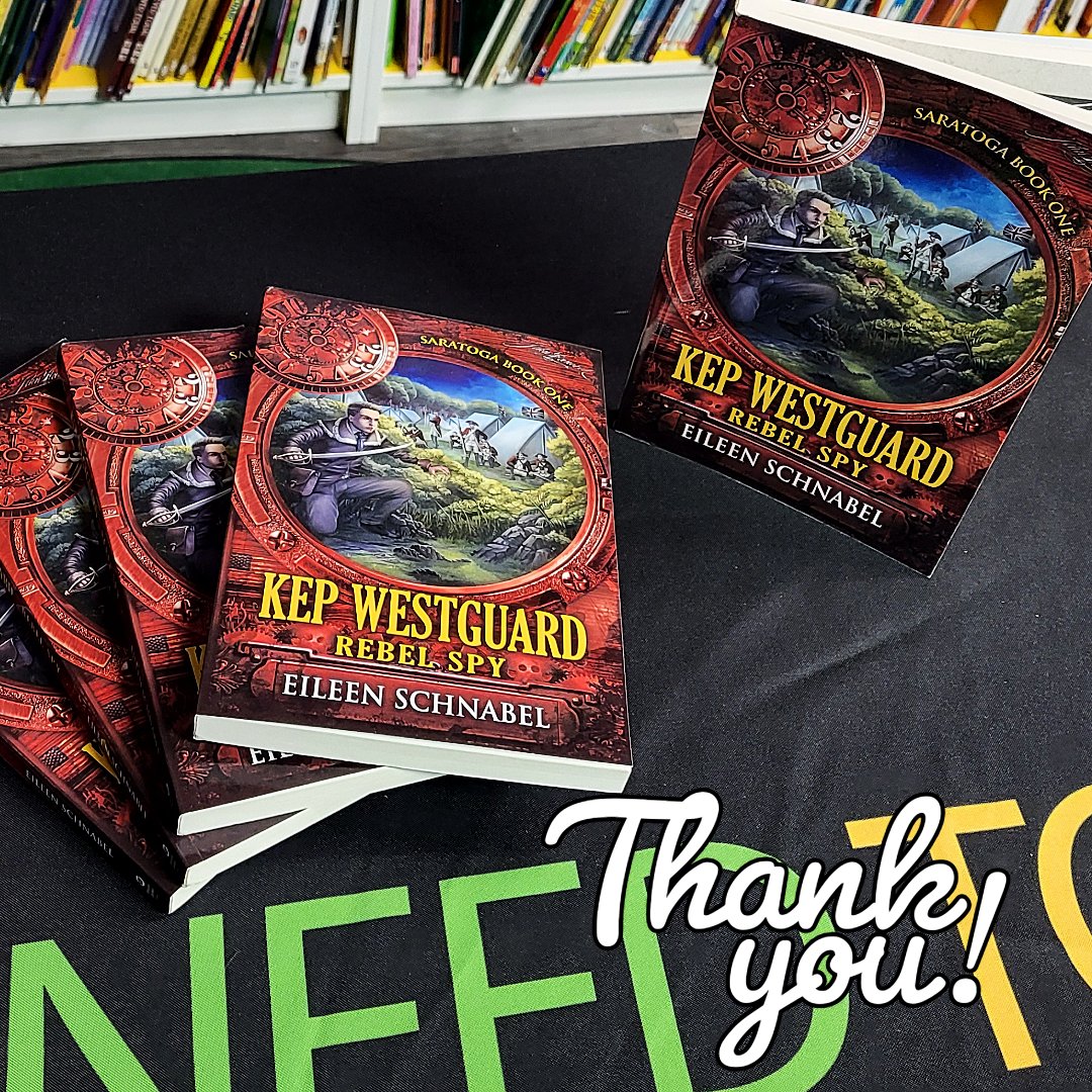 #Literacymatters! Thank you to Elleen Scnabel for sending copies of her book KEP WESTGUARD: REBEL SPY. This Action Adventure middle-grade book is sure to be a hit at our book giveaways.